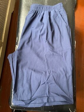 Casual Elastic Waist Navy Blue Skirt